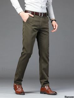 Russoo - Professional Khaki Business Casual Pants for Men Professional Outfits Men, Business Professional Outfits Men, Business Casual Trousers, Business Casual Pants, Outfits Hombre