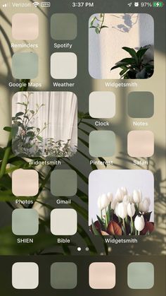 an iphone screen with different shades of white and grey on the same color palettes