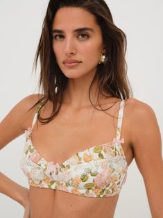 The Mariah floral bralette is inspired by winter's most mesmerizing florals. Crafted in a metallic woven fabric, this unlined bra has a subtle sheen. It's decorated with a lace trim at the cups and lace bows throughout. Unlined Bra, Wedding Lingerie, Lace Bows, New Shop, Woven Fabric, Lace Trim, Bralette, Wedding Dresses, Lingerie