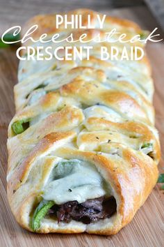 a cheesy vegetable roll on a cutting board