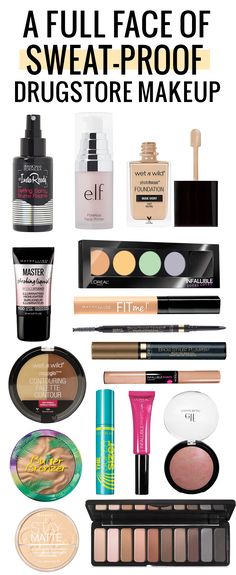 A full face of amazing sweat-proof drugstore makeup! Click through to see the tutorial! Sweat Proof Makeup, Luminous Skin, Makeup Guide, Makeup Tricks, Beauty Products Drugstore, Drugstore Makeup, Jeffree Star, Gorgeous Makeup