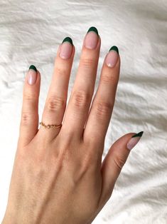 Autumn Nail Colour Ideas, Autumn Nail Inspo Aesthetic, Different Green French Tip Nails, Colored French Tip Nails Fall Colors, Acrylic Nails Coloured Tips, Fall Nails Tip Color, Simple Nail Designs Autumn, French Nails Tips Colors, French Tip Nails Colourful