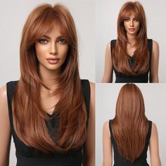 Wigs Length: Long Texture: Straight Material Grade: High-Temperature Fiber Features: Daily Use Heat Safe: Heat Resistant Fiber Density: 150% Cap Size: Average Size Can Be Permed: Yes Mid Hair, Boxing Drills, Long Blonde Wig, Chemo Hair, Peinados Fáciles Para Cabello Corto, Brown To Blonde