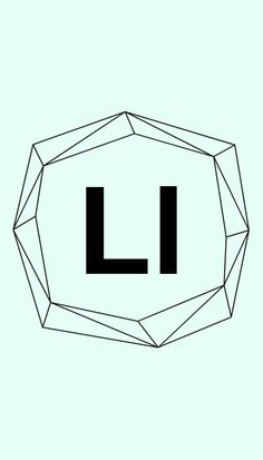 the letter l is made up of lines and polygonal shapes on a light blue background