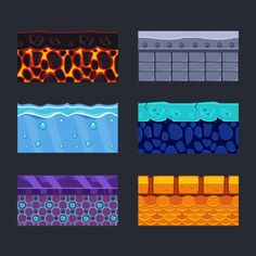 four different types of water and rocks royalty illustration