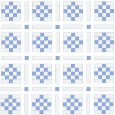 blue and white squares are arranged in rows