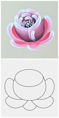 the process to draw a flower is shown in three different stages, including how to draw it