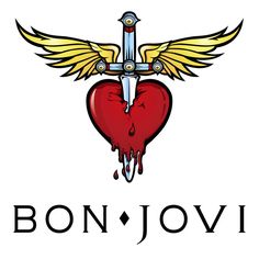 Bon Jovi Heart And Dagger Tattoo, Glam Rock Bands, Rock Band Logos, Dagger Tattoo, Logotype Design, Heart Logo, Jon Bon Jovi, Band Logos, Band Posters