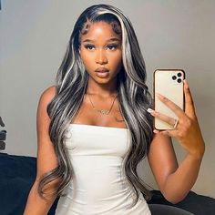 Category:Human Hair Lace Wig; Gender:wigs for black women; Wig Type:Natural Wigs; Occasion:Party  Evening,Vacation,Daily Wear; Age Group:Adults; Color Shade:Black,Dark Gray; Density:180%,150%; Origin of Hair Donors:Brazilian Hair; Hair Material:Human Hair; Cap Construction:13x4 Lace Front,4x4 Lace Front; Texture:Straight; Length:Long; Features:Pre-Plucked,Glueless,with Baby Hair; Listing Date:05/16/2022; Cap Circumference:; Front to Back:; Nape of Neck:; Side to Side Across Forehead:; Side to Si Straight Hair Highlights, Hair Color Blonde Highlights, Platinum Blonde Highlights, Human Hair Wigs Blonde, Black Hair With Highlights, Hair Cute, Hair Color Highlights, Body Wave Hair, Lace Hair