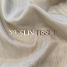 an image of a white cloth with the word muslim tissue on it's side