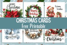 christmas cards with free printables for everyone to use in the holiday greeting card game