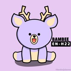 a purple bear with antlers on its head and the words bamboobee en - h2