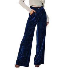 PRICES MAY VARY. Two INSEAM options: Regular - 28'' and Taller - 31''. Perfect Fit - Our velvet straight wide leg capri pants is solid color, high waist, pleated waist, elastic thick waistband and full length desigh, and the fabric has some stretch, helaxed style to flatter all body type. REMINDER: Due to vacuum sealing for saving more space, it may be wrinkled. Pls steam it to make it to its perfect appearance Wide Leg Design - The velvet palazzo pants for women casual featrue a loose wide leg Flowy Trousers, Fits Streetwear, Trendy Pants, Wide Leg Palazzo Pants, Velvet Trousers, Causal Outfits, Velvet Pants, Straight Trousers, Loose Style