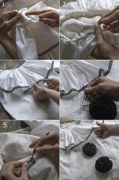 instructions to make a tasselled dress with black beads and chain trimmings