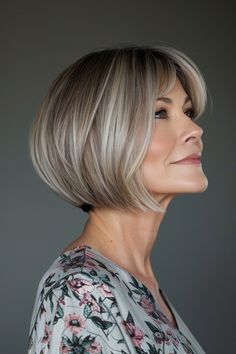 Click for More ➡️ | Save for Later ❤️  Bob hairstyles offer endless possibilities for women over 50, allowing you to choose a look that reflects your personal style and complements your features.   Whether you opt for a classic short bob, a layered bob with bangs, or an edgy pixie bob, there's a perfect hairstyle waiting for you. Experiment with different lengths, layers, and colors to find the bob that makes you feel confident and beautiful.  4. Inverted Bob Bob With Light Layers, Inverted Bob Short, Latest Bob Hairstyles, Inverted Bob Hairstyles, Grey Hair Styles For Women, Stacked Bob Hairstyles, Dark Roots Blonde Hair, Mom Hairstyles, Hair Images