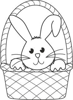 a cartoon bunny in a basket