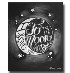 a card with the words to the moon and back on it