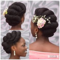 Updo Cabello Natural, Natural Hair Wedding, Black Wedding Hairstyles, Natural Wedding Hairstyles, Natural Hair Accessories, Natural Hair Bride, Natural Hair Updo, Bridal Hairstyles, African Hairstyles