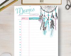 a notepad with an image of a dream catcher