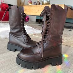 Free People Jones Lug Sole Lace Up Boots -Gently Worn Once - Selling Bc I Don’t Wear Them Enough -Fit: Mid-Calf Length, Fitted To Calf - No Defects - Brand New Condition - Originally $200 - Leather - No Smoking Home Features: Combat Boot Style, Buttery Smooth Leather Fabrication, Zipper And Lace-Up Closure, Loafer-Style Stitched Details, Lugged Platform Rubber Sole Combat Boots Style, Loafer Style, Lace Up Combat Boots, Boot Style, Loafers Style, Boots Winter, Free People Shoes, Combat Boot, Winter Boots Women