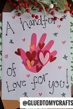 a handmade card with hearts on it and the words, a friend of love for you