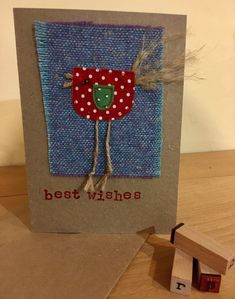 a card with a bird on it and the words best wishes