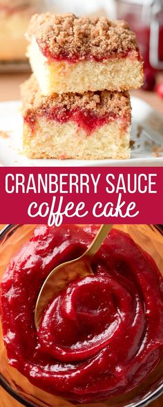 cranberry coffee cake photo collage Cranberry Sauce Coffee Cake, Cranberry Coffee Cake, Coffee Cake Recipe, Cranberry Recipes