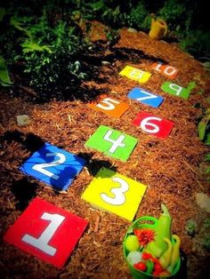 an image of colorful numbers on the ground