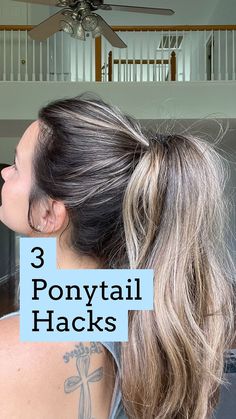 Tay Becker | CHS | Don’t you just want to throw your hair up in a basic pony sometimes?…. I sure do!!! Here are 3 hacks that take less than an extra 30... | Instagram How To Keep Ponytail High, Cool High Ponytail Hairstyles, How To Make Ponytail Ponies, Ponytail For Heavy Hair, How To Get Volume In Ponytail, How To Style Long Hair Ponytail, Easy Pullback Hairstyles Simple, How To Make A Pony Tail Look Cute Simple, How To Do A Messy High Ponytail