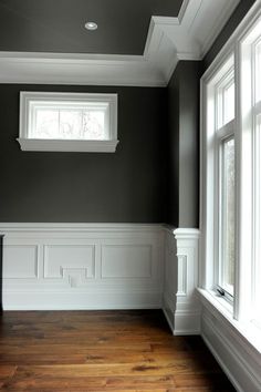 Molding Ideas, Interior Window Trim, White Dining Room, Interior Windows, Grey Room, 아파트 인테리어, Interior Trim, White Trim