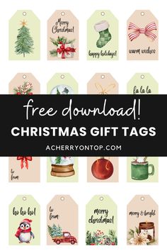 christmas gift tags with the words free printables for all types of holiday gifts