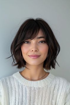 Bob Cuts, Thick Hair, Short Hair, Bangs, A Woman, Hairstyles, Hair, White