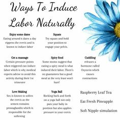 a blue flower with the words, ways to reduce labor naturally