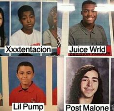 six different pictures of people with names on them