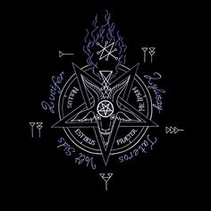 a pentagramil with some writing on it in the middle of a black background