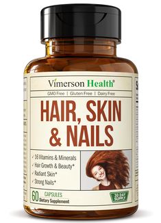 PRICES MAY VARY. HEALTHY HAIR, SKIN, AND NAILS VITAMINS: Ultimate Beauty Formula packed with 16 Vitamins & Minerals. Supports your Overall Health and Wellbeing while giving you a Beauty Boost. Get the Support you need with one comprehensive Hair Supplement.* HAIR VITAMINS FOR FASTER HAIR GROWTH: Nutrients to promote better Hair Shine & Texture, Skin Elasticity, Hair & Nail Growth. With Biotin for Keratin Production. Vitamin C Supports Collagen for Skin Health. Vitamin E & Zinc for Healthy Hair G Best Hair Growth Supplements, Biotin Vitamins, Hair Skin Nails Vitamins, Hair And Skin Vitamins, Hair Tomboy, Vitamins For Healthy Hair, Biotin Hair Growth, Texture Skin, Biotin Hair