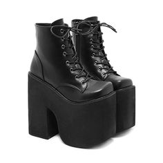 Elevate your style with our Chunky Lace Up Platform Boots. Step into the spotlight with these trendy black rave shoes, perfect for rave parties and festivals. Shop now for a standout look! Rave Shoes, Rave Style, Statement Shoes, Rave Accessories, Platform Heels Boots, Statement Shoe, Shoes Shop, Boots For Sale, Platform Boots