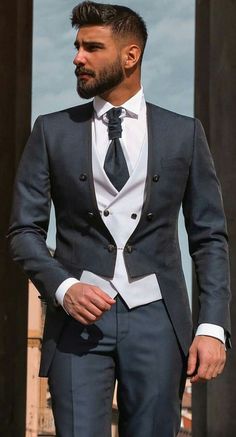 This unique wedding suit is designed with high quality wool material that guarantees durability and comfort. It is suitable for all kinds of occasion and it can be worn all year round. It comes in 3 pieces (black Jacket +white Vest + black pant),  For custom orders, Please feel free to start a  conversation for further enquires. Your satisfaction is our priority  I hope you have a pleasurable shopping experience Tailored Tuxedo Suit For Groom, Elegant Tailored White Suit And Tie Accessories, Elegant White Black Tie Suits, Double Breasted Suit For Groom, Groom's Double Breasted Suit With Suit Collar, Elegant Notch Lapel Groom's Suit, Elegant Notch Lapel Groom Suit, Black Three-piece Suit With Notch Lapel For Groom, Black Three-piece Suit With Notch Lapel For Wedding