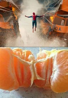 two pictures with oranges and the caption who did it better?, which one is