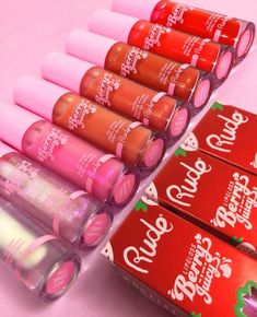 Even RUDE girls have a sweet side 😘🍓❤️ Here's a look at our Berry Juicy Lipgloss shades! ✨⁠ ⁠ *NOW AVAILABLE*⁠ —⁠ 💸 USD - 4.00⁠ —⁠… 555 Aesthetic, Lipgloss Shades, Juicy Lip Gloss, Makeup Lip Gloss, Cute Nail Polish, Lip Gloss Shades, Lip Gloss Collection, Berry Juice