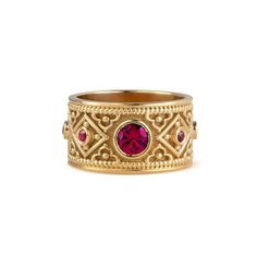 A beautiful Byzantine ring inspired by our Greek ancestors! *real images of the ring, taken by us* Dimensions: 11mm width Gemstones: - Simulated Ruby (cubic zirconia) Material: - Sterling Silver (925) - 9K Gold (375) - 14K Gold (585) - 18K Gold (750) *All signet rings are hallmarked on the back for certification* - We offer FREE Worldwide DHL & FedEx Shipping! - Branded DanelianJewelry Gift Box with each order! Our customer service is available 7 days a week. Leave us your message, and we will g Luxury Byzantine Style Ruby Ring Gift, Italian Ring, Byzantine Ring, Gold Ruby Ring, Byzantine Rings, Byzantine Jewelry, Real Images, Ruby Ring Gold, Roman Style