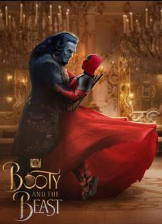 the character from beauty and the beast is dressed in red