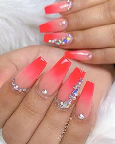 Hot Pink Ombre Nails With Diamonds. There are any references about Hot Pink Ombre Nails With Diamonds in here. you can look below. I hope this article about Hot Pink Ombre Nails With Diamonds can be useful for you. Please remember that this article is for reference purposes only. #hot #pink #ombre #nails #with #diamonds Gem Nail Designs, Diamond Nail Designs, Red Ombre Nails, Blue Ombre Nails, Acrylic Nails Nude, Pink Ombre Nails, Ombre Acrylic Nails, Nails Design With Rhinestones