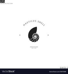 the logo for nautilus shells shell is black and white with an oval shape