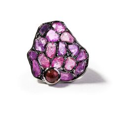 In a world where jewelry is often a symphony of uniformity, exists a singular designer ring that defies convention. Crafted using the innovative German Kabirski method of raw gemstone setting we call 'stained glass', it cradles raw pink spinel in a creative mosaic. Polished pink tourmaline dots on the side add an irresistible contrast. This ring isn't just jewelry; it's nature's energy captured, waiting for that one special person it's meant to adorn – as a personal connection to Earth's untouched beauty. Metal: 925 Silver Stones: Ruby Rough, Pink Sapphire Plating: Black Rhodium  German Kabirski loves pairing gemstones, playing with contrasting colors, textures, and cuts to create harmonious asymmetry. You can be sure that all our gemstones are of natural origin, sourced ethically and resp Pink Spinel, Pink Sapphire Ring, Fine Art Jewelry, Artisan Gift, Zodiac Gifts, Zodiac Jewelry, Black Rhodium, Raw Gemstones, Handmade Artisan