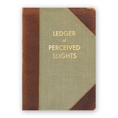 a book with the title, ledger of perceved lights written on it