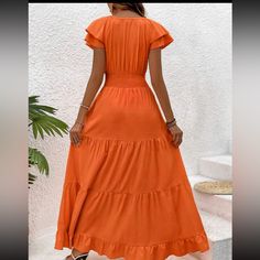 Please Note All Measurements Are Approximate, Taken Flat. Nwt Size Labels Are Letters Ships 7-10 Business Days 100% Polyester Orange, Casual, Tiered Layer Ruffle Hem, Cap Sleeve, High Waist, Non Stretch, Woven Fabric, V Neck Insta: @Avenuemontaingeco Or Website, Link In Bio! Photo Posh Chronicles 2024 (Stock Photos Are For Style And Fit Only) Search Only : Layering Layer Layers Layered Flirtly Hippie Bohemian Beachy Coachella Festival Birthday Present Gift Party Vacation Resort Vegas Cruise Trav Engagement Party Attire, Lingerie Christmas, Minimalist Gown, Festival Birthday, Travel Trends, Boho Bridesmaid, Coachella Festival, Preppy Casual, Minimalist Dresses