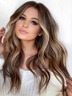 Woman&apos;s Hair New Women&apos;s Long Natural Blond Brown Mix Wavy Full Wig 24 Inch Brown Ombre Hair, Balayage Blonde, Hair Color Light Brown, Ombré Hair, Brown Blonde Hair, Ombre Hair Color, Brown Hair With Highlights, Hair Color Balayage