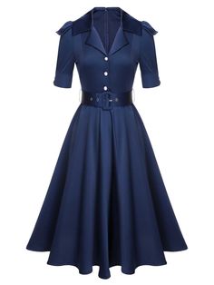 1800 Dress Blue, 40s Womens Yellow Dress, Luxury Knee-length Dresses With Boned Bodice, 1890 Blue Dress, Katherine Walker Dresses, 59s Fashion, 1940s Fashion Women Dress, Retro Outfits For Women, 1938 Fashion