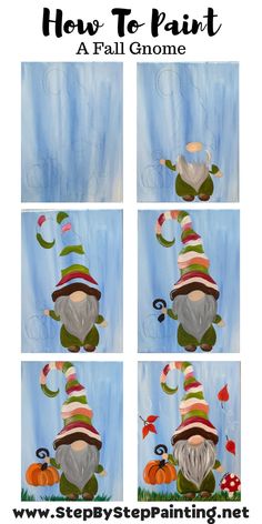 how to paint gnomes with acrylic paints and watercolor pencils - step by step instructions